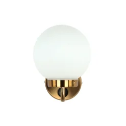 Badezimmerlampe IP44 mit Schalter in Messing Weiß