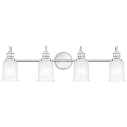 Badezimmerlampe Wand Chrom Weiß B: 81,3 cm IP44 G9 LED