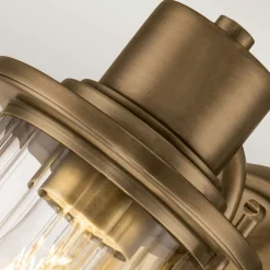 Badezimmerlampe Wand IP44 H: 21,8 cm Metall Glas E27