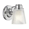 Badezimmerlampe Wand mit LED G9 IP44 16 cm hoch Metall Glas