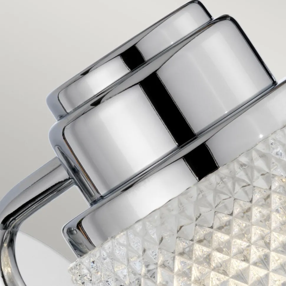 Badezimmerlampe Wand mit LED G9 IP44 16 cm hoch Metall Glas