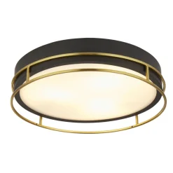 Badezimmerleuchte Decke IP44 Ø 40 cm rund Schwarz Messing