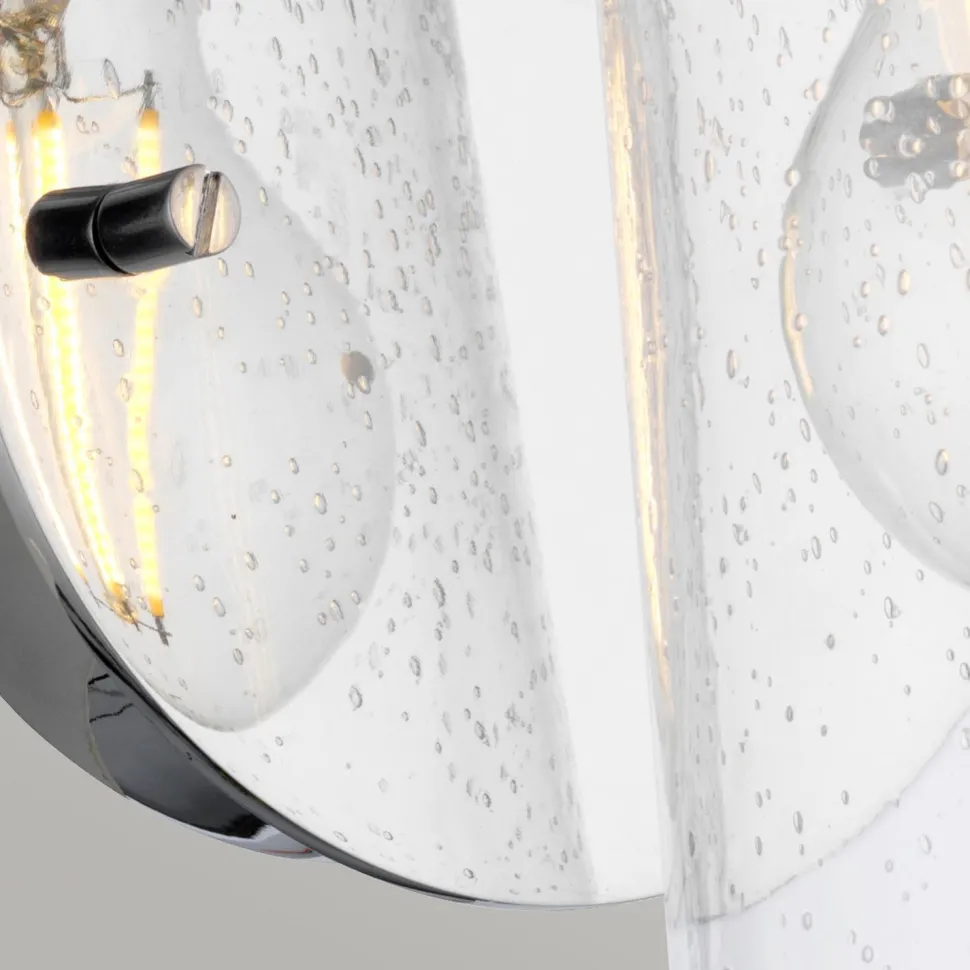 Badezimmerleuchte E27 IP44 H: 24,4 cm Metall Glas