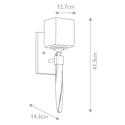 Badezimmerleuchte Metall Glas G9 IP44 H: 41,3 cm Metall Glas