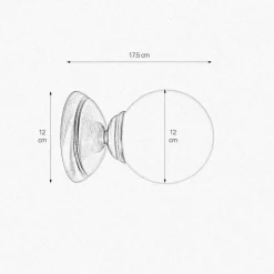 Badezimmerleuchte Wand Ø 12 cm Kugelschirm Glas Messing E14