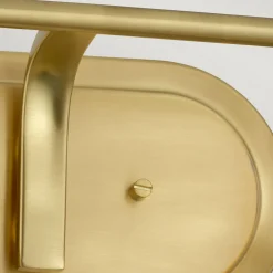 Badezimmerleuchte Wand B: 37,4 cm IP44 Metall Glas in Messing