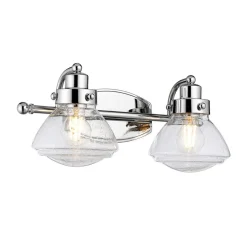 Badezimmerleuchte Wand Metall Glas 44,9 cm breit IP44 E27