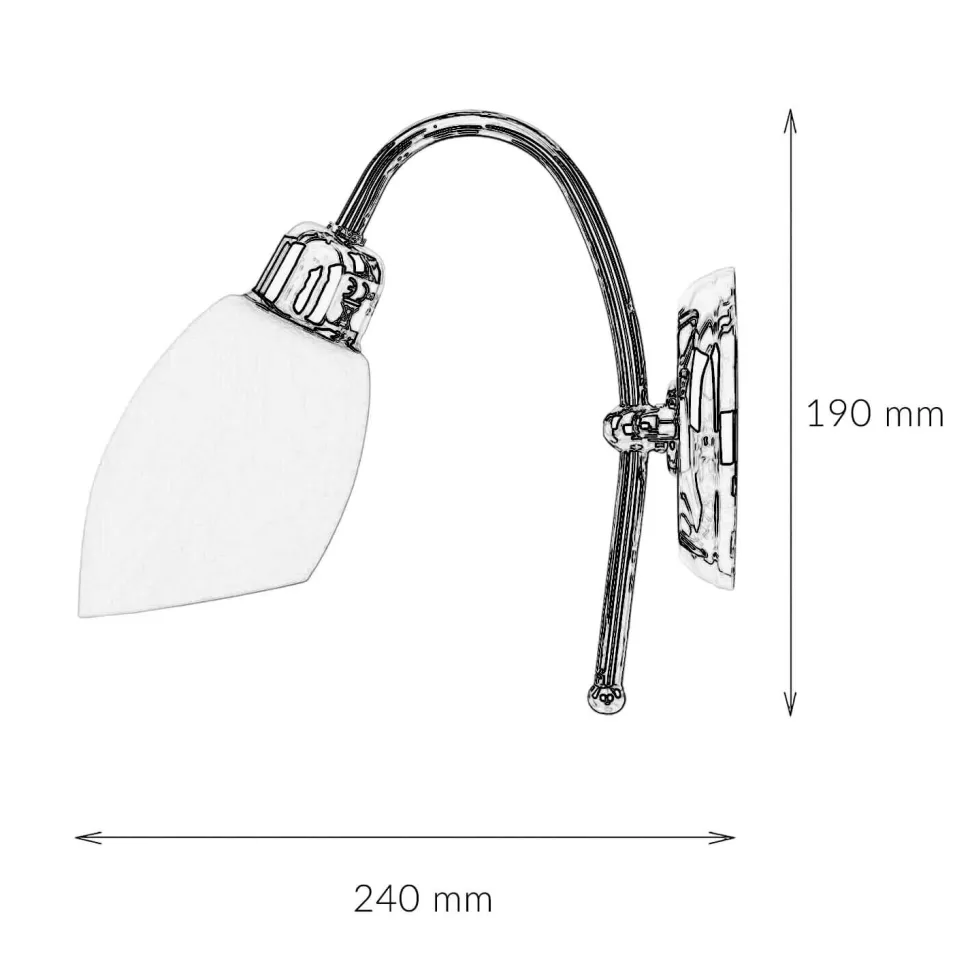 Badlampe Chrom Echt-Messing E14 rostfrei ISMENE