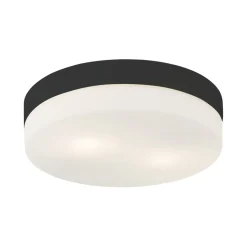 Badlampe Decke IP44 Badezimmer Ø 29 cm rund Weiß Schwarz