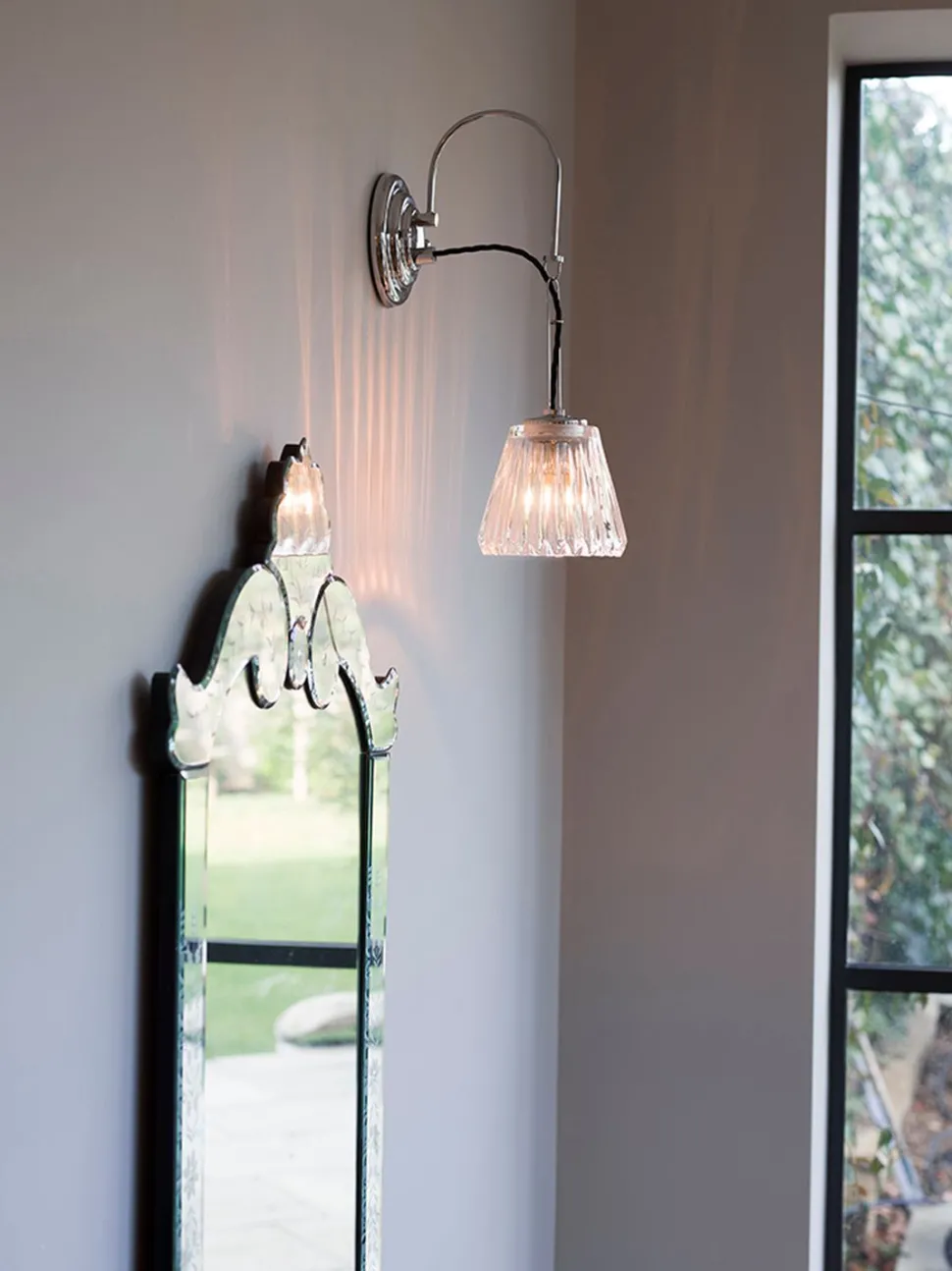 Badlampe LED aus Messing in Chrom IP44 spritzwasserdicht