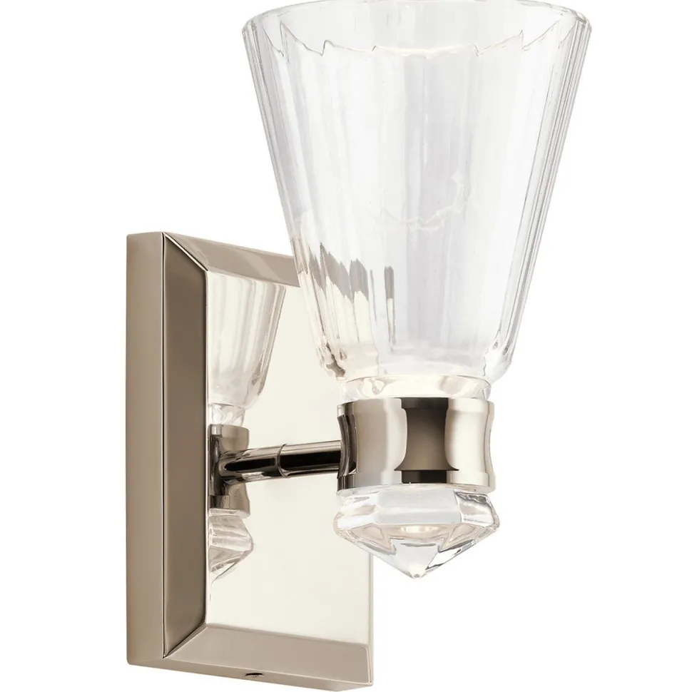 Badlampe LED Metall Glas H: 24,7 cm IP44 3000 K warmweiß