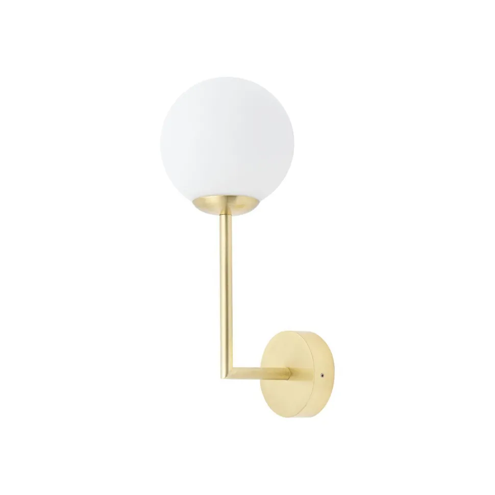 Badlampe Wand IP44 in Messing Weiß G9 Kugelschirm