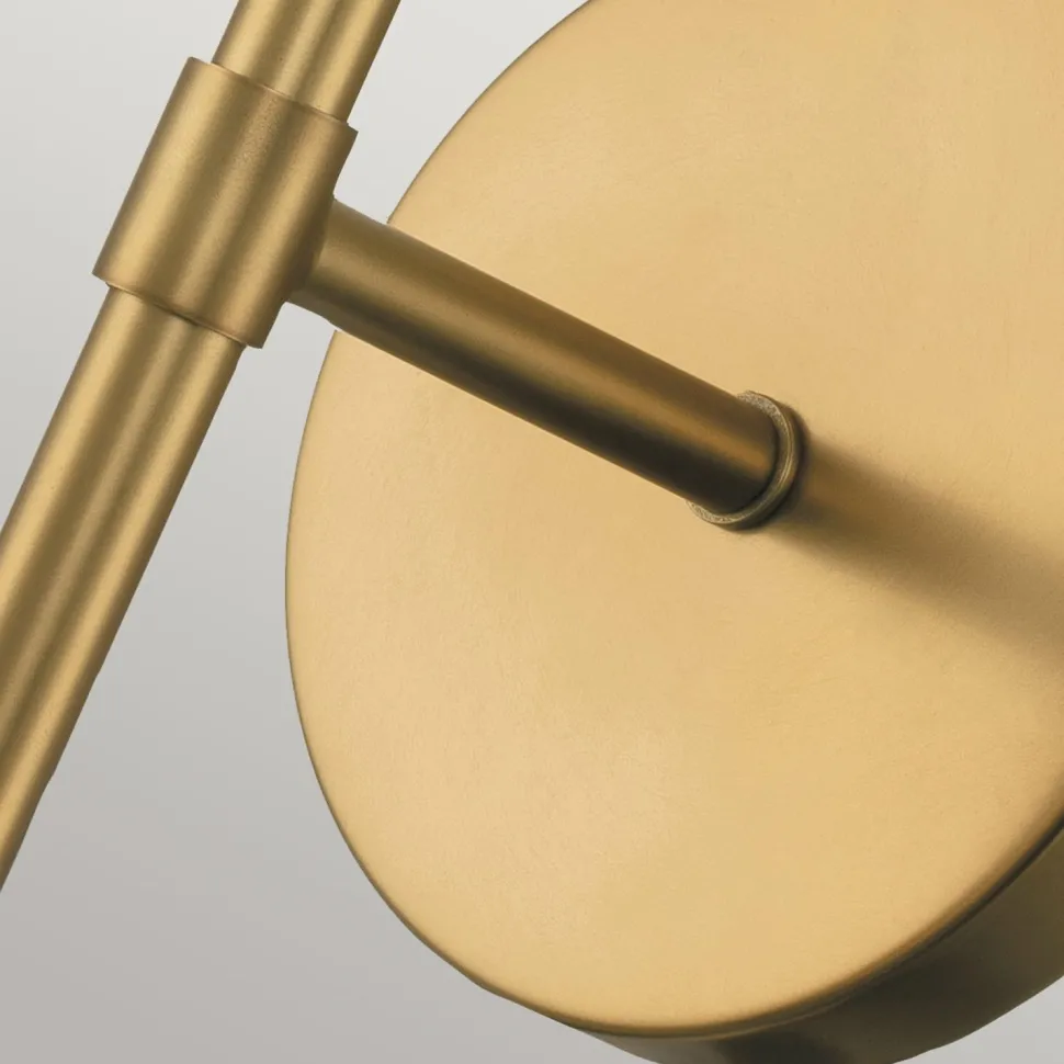 Badlampe Wand Metall Glas IP44 H: 40,3 cm in Messing Antik