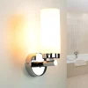 Badlampe Wand Spiegel Glas Metall in Chrom Weiß elegant