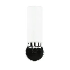 Badlampe Wand Spiegel Glas Metall in Chrom Weiß elegant