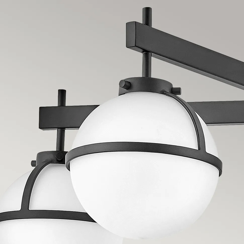 Badleuchte Decke Schwarz Weiß IP44 81,3 cm breit Metall Glas