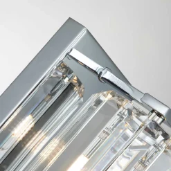 Badleuchte LED G9 Kristall IP44 in Chrom B: 12 cm klein