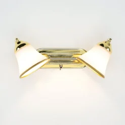 Badleuchte mit Schalter in Gold Jugendstil GRANDO