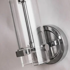 Badleuchte Wand IP44 H: 28,5 cm Chrom Klar G9