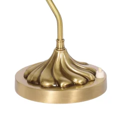 Bankerlampe in Bronze hell Grün E27 29 cm Glas Messing