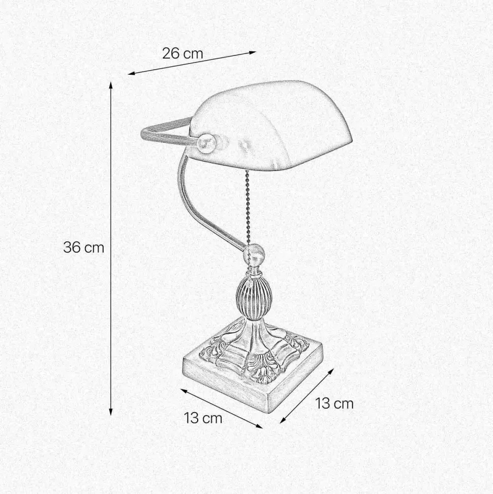 Bankerlampe Messing massiv Glas 36 cm hoch schwenkbar