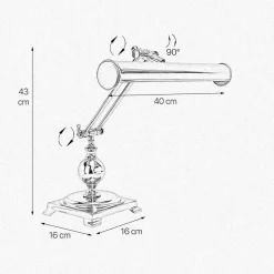 Bankerlampe Messing poliert E14 H: 43 cm Jugendstil