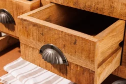 Barschrank mit Rollen Mangoholz massiv B: 86 cm Industrial