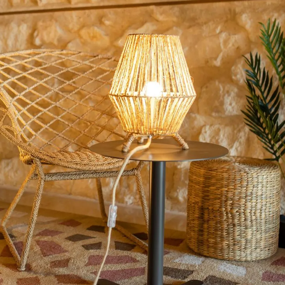 Beistelllampe Dreibein Rattan H: 32,5 cm E27 YILAN