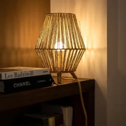 Beistelllampe Dreibein Rattan H: 32,5 cm E27 YILAN