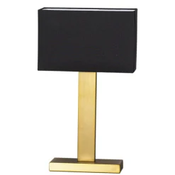 Beistelllampe Metall Stoff 47 cm E27 eckig in Messing Schwarz