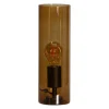 Beistelllampe Rauchglas Metall E27 30 cm hoch in Cognac