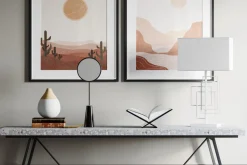 Beistelllampe Weiß 52 cm Stoff Metall E27 Kabelschalter