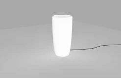 Beleuchteter LED Blumentopf rund hoch