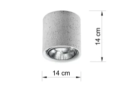 Beton Deckenlampe ADRIANA Ø14cm GU10 kompakt klein