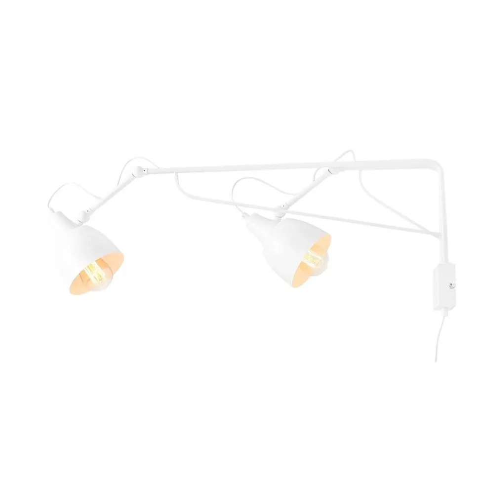 Bewegliche Wandlampe Metall B:18 cm E27 mit Schalter