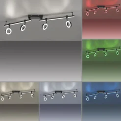 Beweglicher LED Deckenspot Schwarz RGB 114,5 cm dimmbar