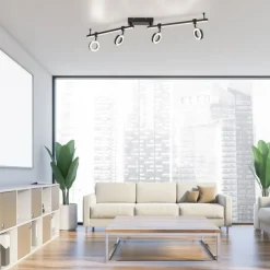 Beweglicher LED Deckenspot Schwarz RGB 114,5 cm dimmbar