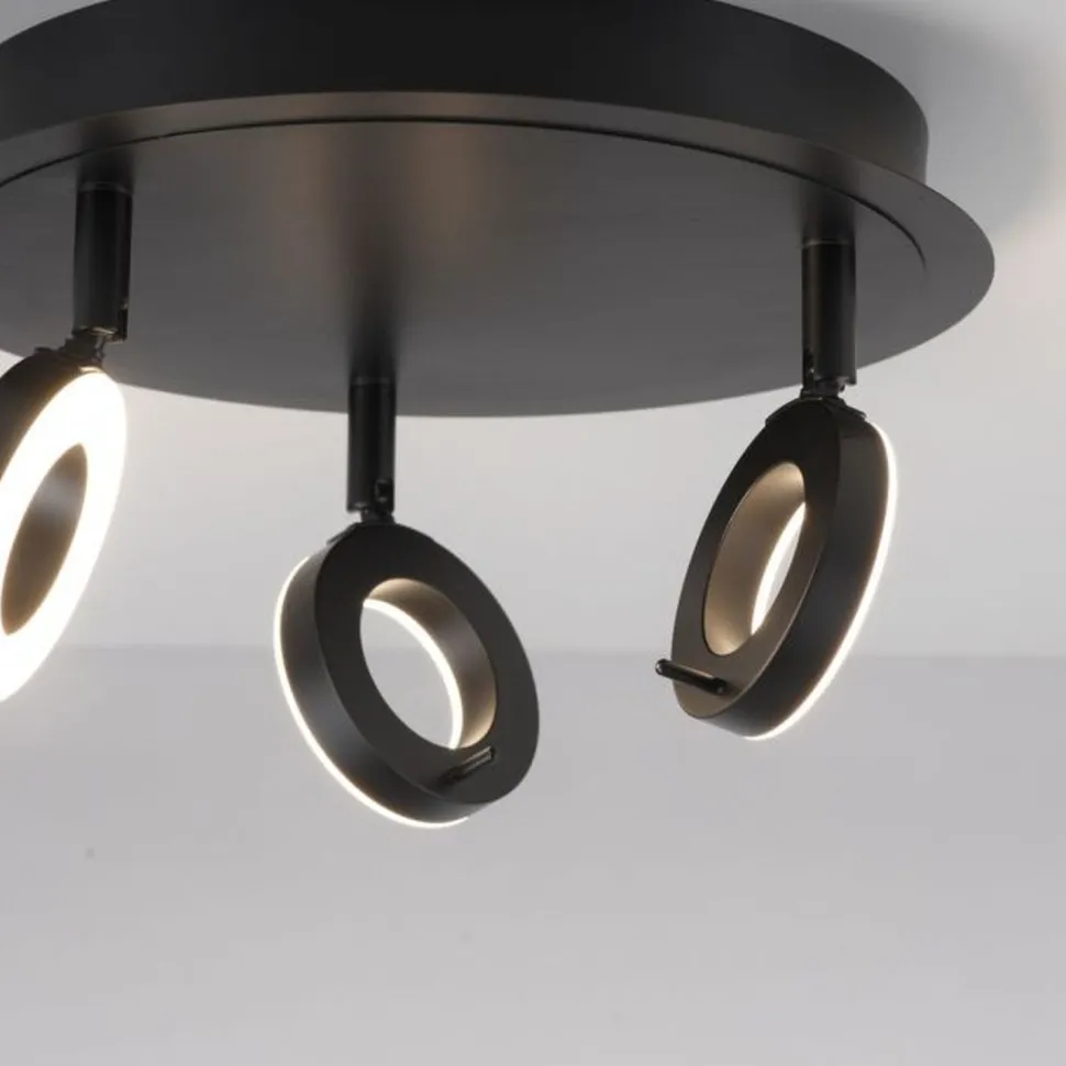 Beweglicher LED Deckenstrahler Anthrazit IP44 Ø33,5 cm