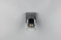 Beweglicher Wandstrahler Rauchglas Metall E14 T:15 cm