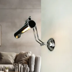 Bilderlampe verstellbar Messing in Silber E14