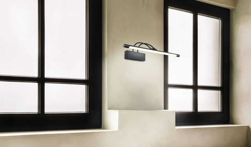 Bilderleuchte LED Metall 55 cm breit Schwarz länglich