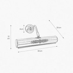 Bilderleuchte Messing B: 30 cm schwenkbar in Bronze E14