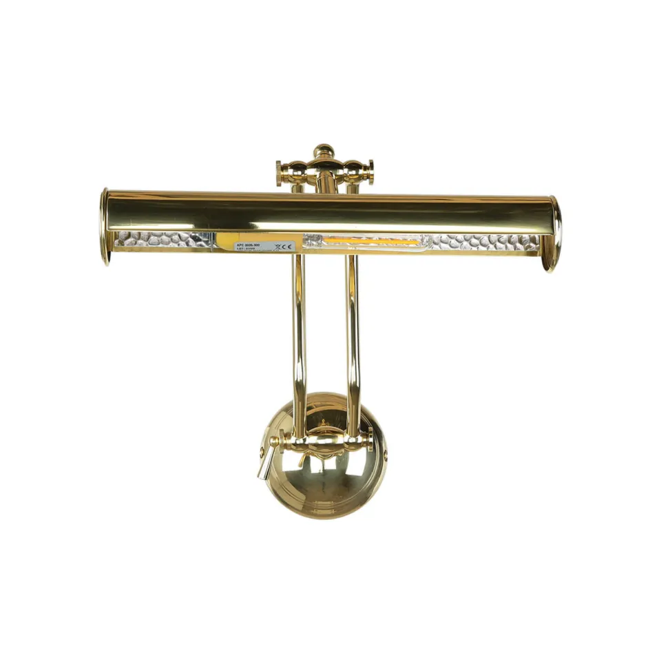 Bilderleuchte Messing in Shabby Weiß Gold