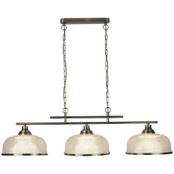 Billardleuchte Esstisch B: 99 cm in Messing antik 3x E27