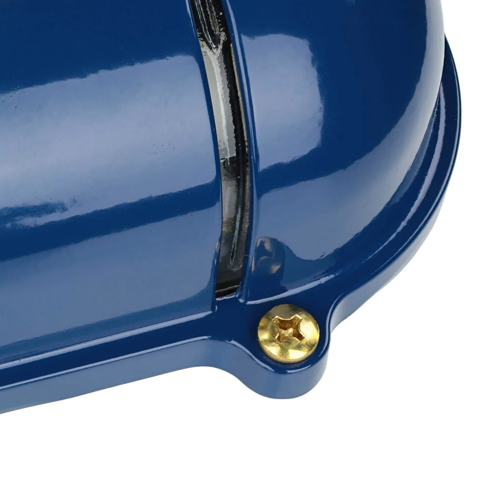 Blaue Außen Wandlampe aus Echt-Messing SKIATHOS