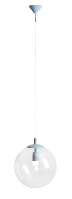 Blaue Hängelampe dekorativ Glas Kugel Metall rund Ø30 cm