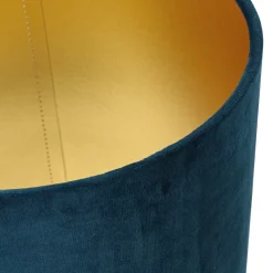 Blauer Lampenschirm für Stehlampen Stoff Zylinder