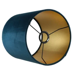 Blauer Lampenschirm für Stehlampen Stoff Zylinder