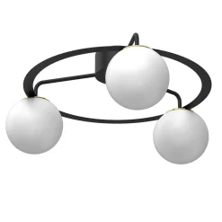 Blendarme Deckenlampe Glas Metall Schwarz Weiß Gold E27