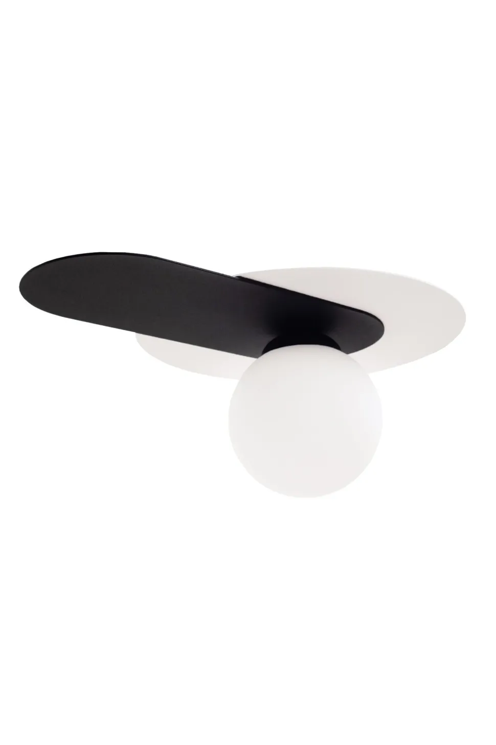 Blendarme Deckenlampe Glaskugel Schwarz Weiß E27 35 cm